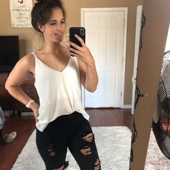 Fashion Nova Tops - NWOT Classy Sheer White Tank Top